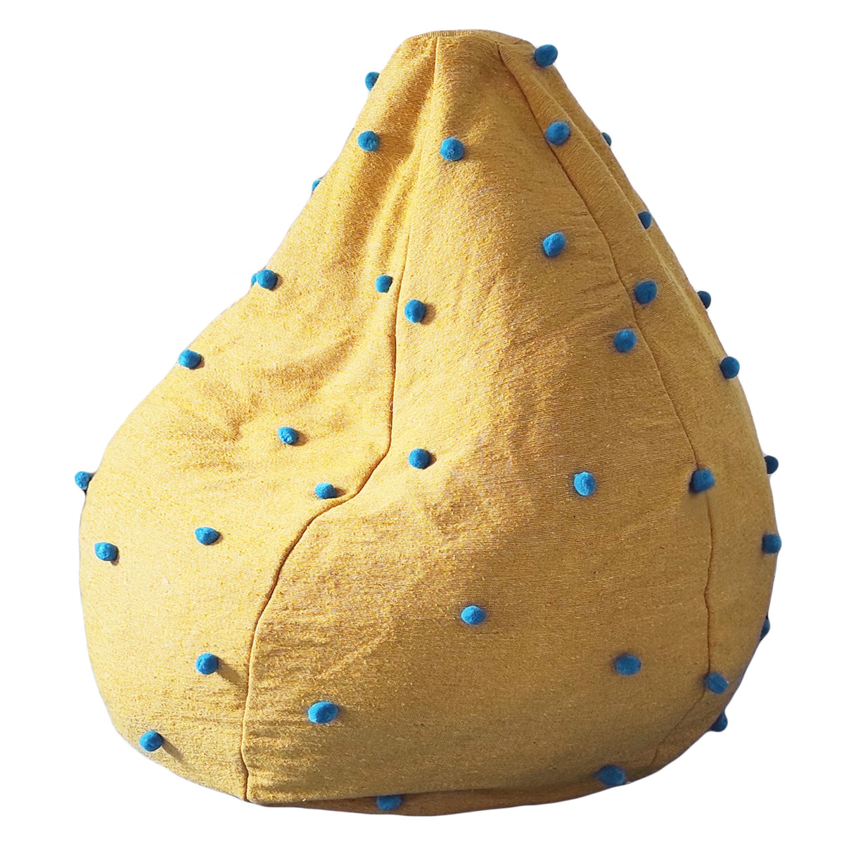 Mustard Yellow Blue Pompom – Fezcrafts