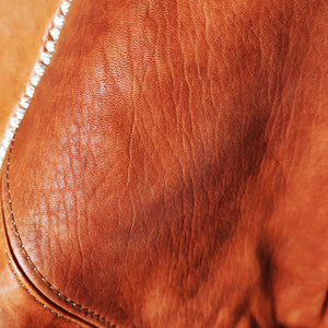 Leather Beanbag visible stitching